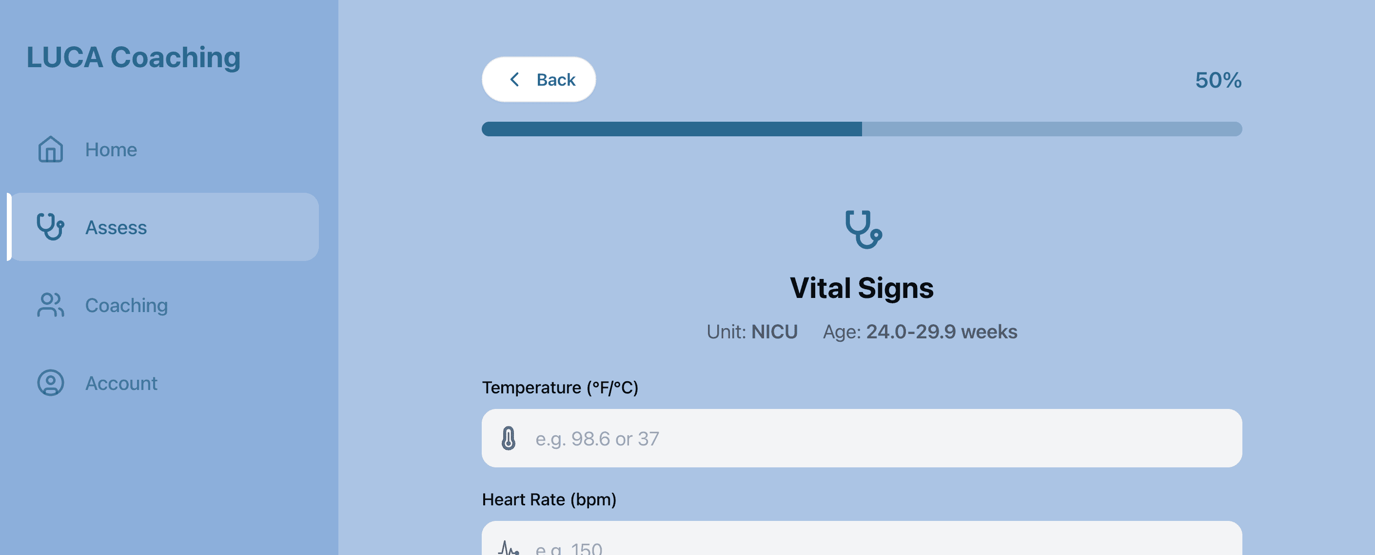 LUCA Nursing Assessment App